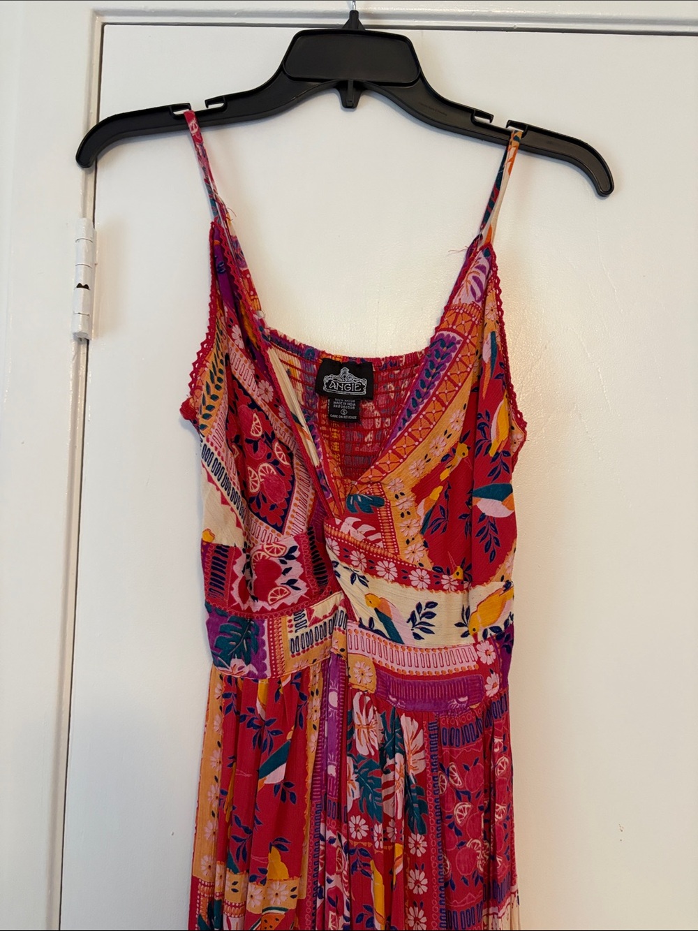 NWOT Angie Red Patchwork Boho Maxi Dress - Picture 2 of 6